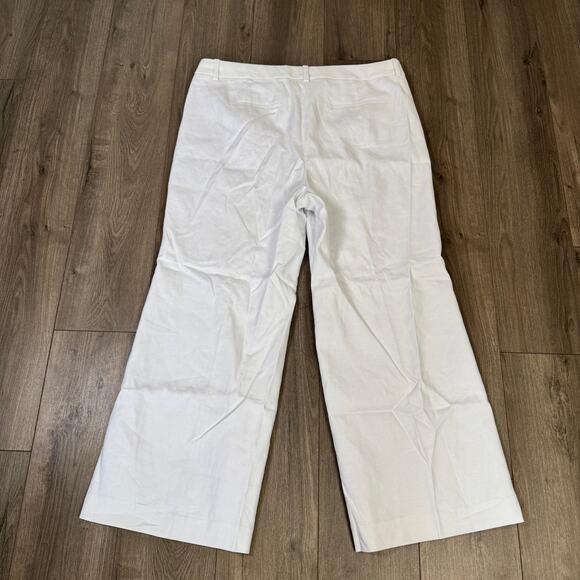 J.Crew Carolina Flare Pants Womens 20 White Stretch Linen Blend High Rise Lined - Picture 6 of 8